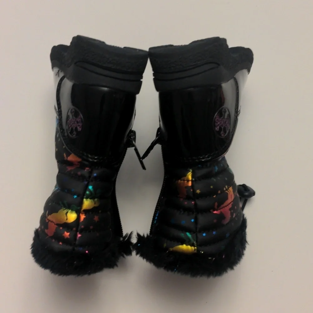 Totes Colorful Star Unicorn Pattern Winter Boots Toddler size 5